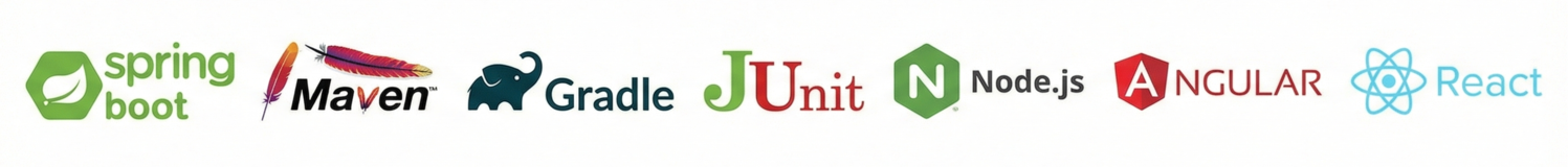 Frameworks - Spring Boot, Angular, React, Node.js