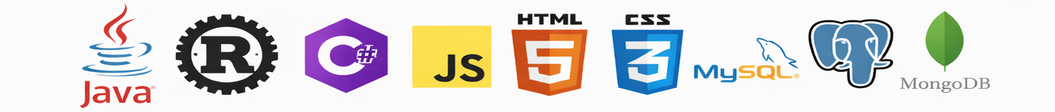 Languages and Databases - Java, Python, JavaScript, SQL, MongoDB, PostgreSQL